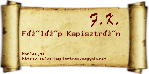Fülöp Kapisztrán névjegykártya