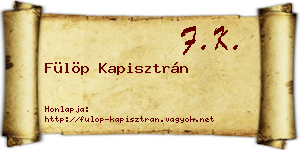Fülöp Kapisztrán névjegykártya