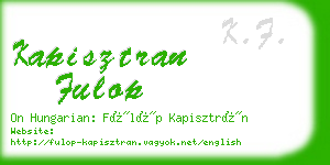 kapisztran fulop business card